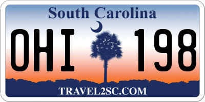 SC license plate OHI198