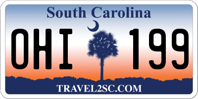 SC license plate OHI199