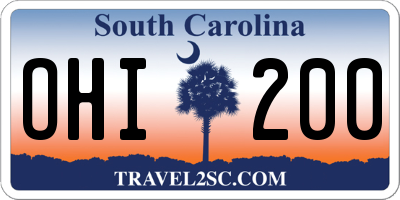 SC license plate OHI200