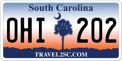 SC license plate OHI202