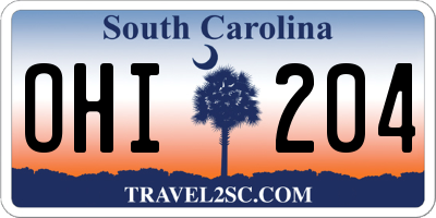 SC license plate OHI204