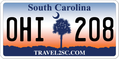 SC license plate OHI208