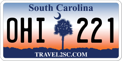 SC license plate OHI221