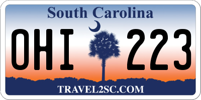 SC license plate OHI223