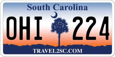 SC license plate OHI224