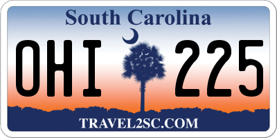 SC license plate OHI225