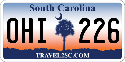 SC license plate OHI226