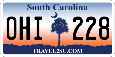 SC license plate OHI228