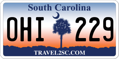 SC license plate OHI229