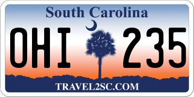 SC license plate OHI235