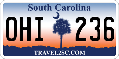 SC license plate OHI236