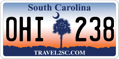 SC license plate OHI238