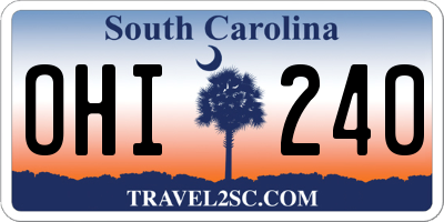 SC license plate OHI240
