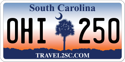 SC license plate OHI250