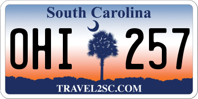 SC license plate OHI257
