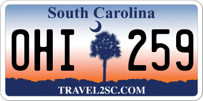 SC license plate OHI259