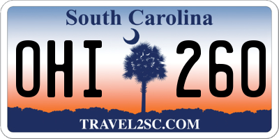 SC license plate OHI260