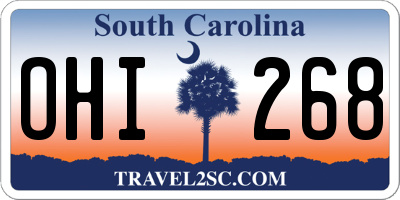 SC license plate OHI268