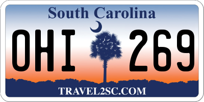SC license plate OHI269