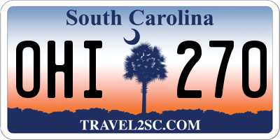 SC license plate OHI270