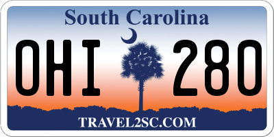SC license plate OHI280