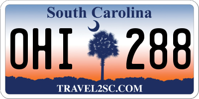 SC license plate OHI288