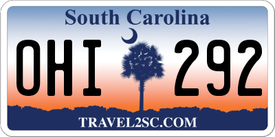 SC license plate OHI292