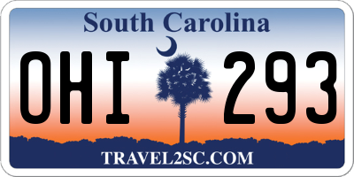 SC license plate OHI293