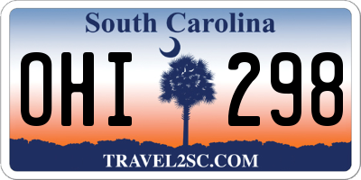 SC license plate OHI298