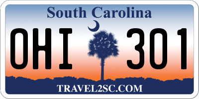 SC license plate OHI301