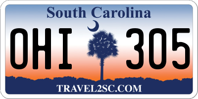 SC license plate OHI305