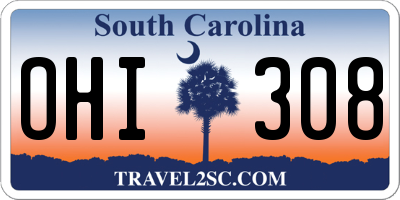 SC license plate OHI308