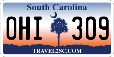 SC license plate OHI309