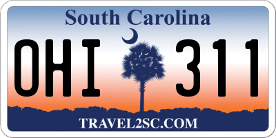 SC license plate OHI311