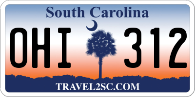 SC license plate OHI312