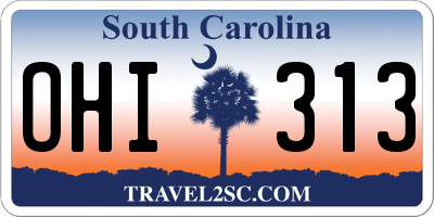 SC license plate OHI313