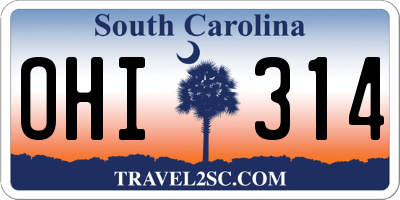 SC license plate OHI314