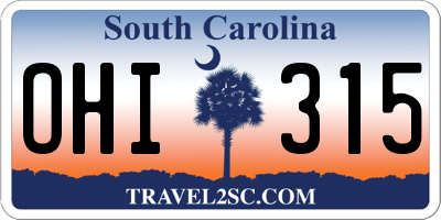SC license plate OHI315