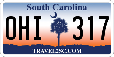 SC license plate OHI317