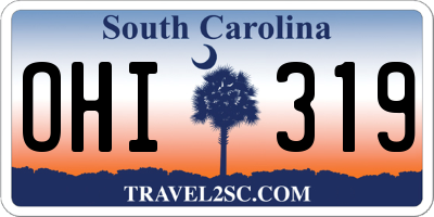 SC license plate OHI319