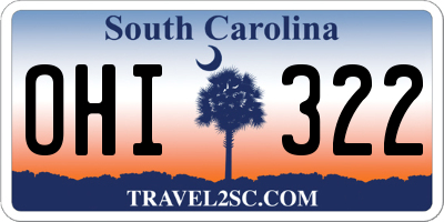 SC license plate OHI322
