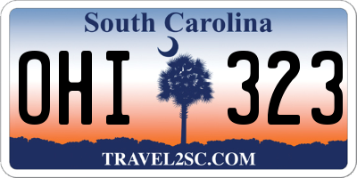 SC license plate OHI323