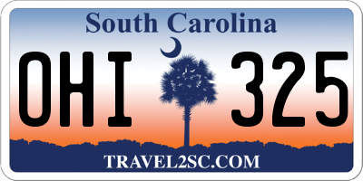 SC license plate OHI325