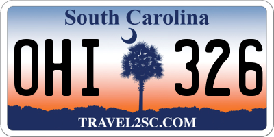 SC license plate OHI326