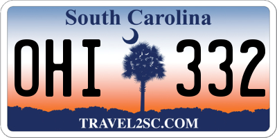 SC license plate OHI332