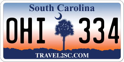 SC license plate OHI334
