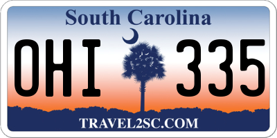 SC license plate OHI335