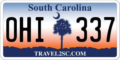 SC license plate OHI337
