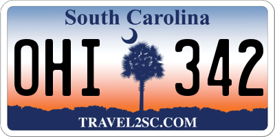SC license plate OHI342