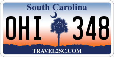 SC license plate OHI348